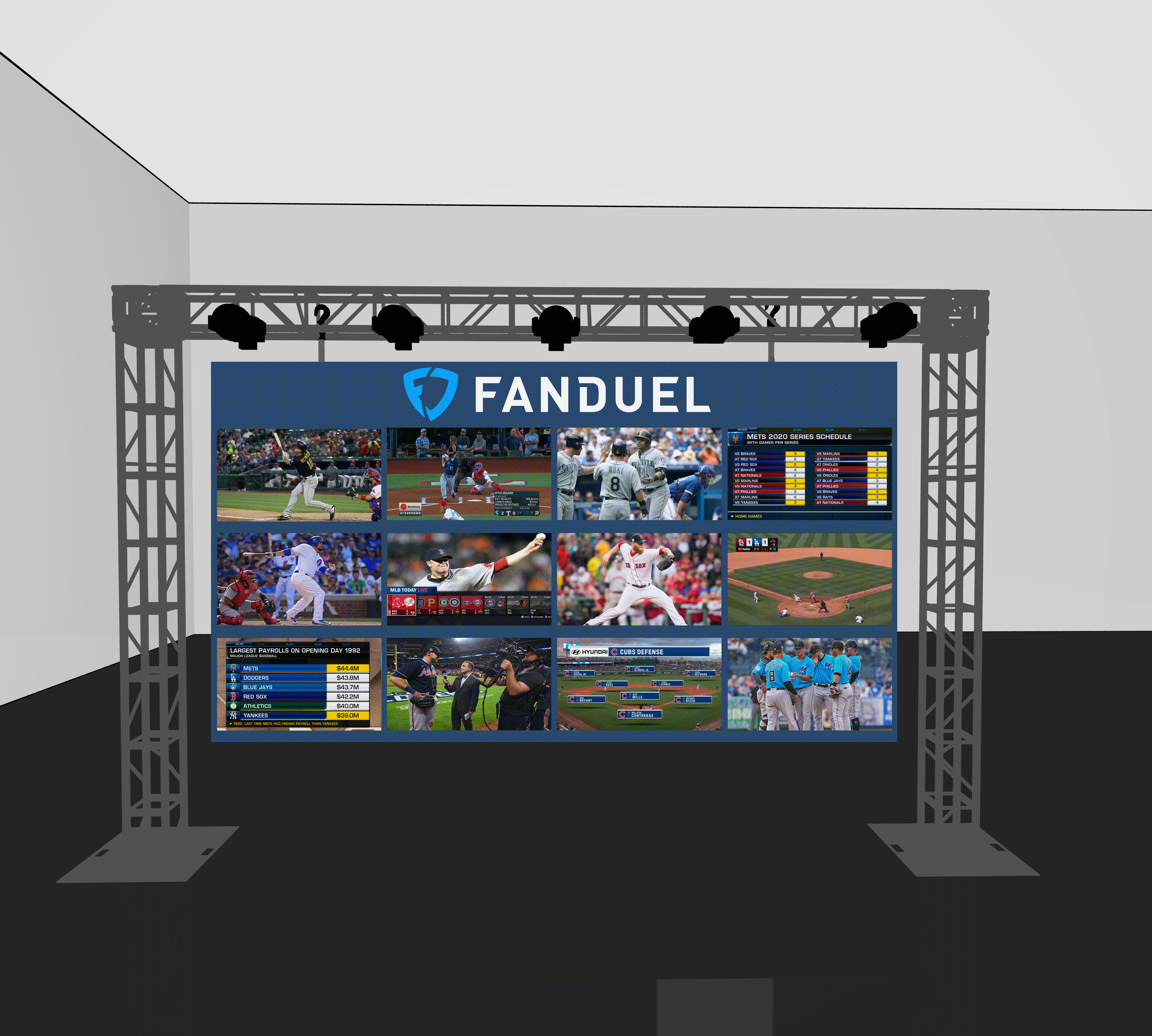 A rendering of the final FanDuel cube for the event in summer of 2022.